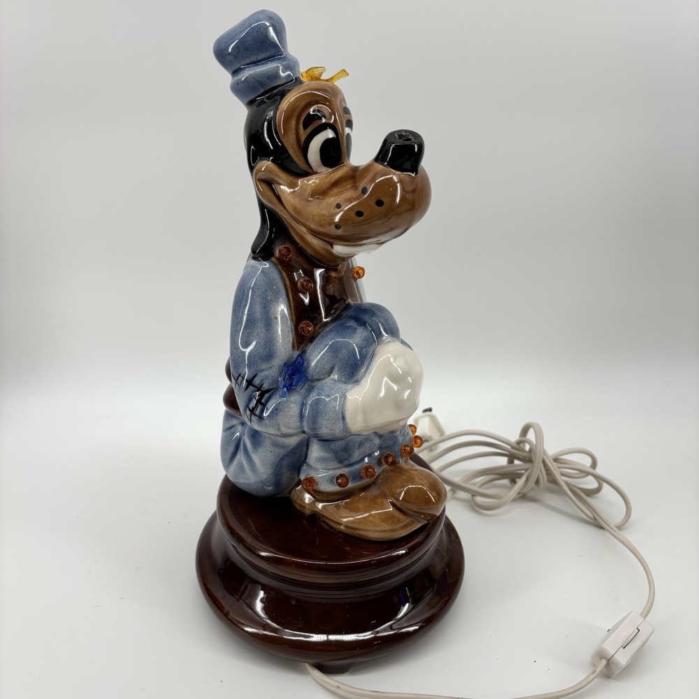 Vtg Goofy‎ Light W/Birds Walt Disney Ceramic Figurine Statue 9.5" Hand Painted